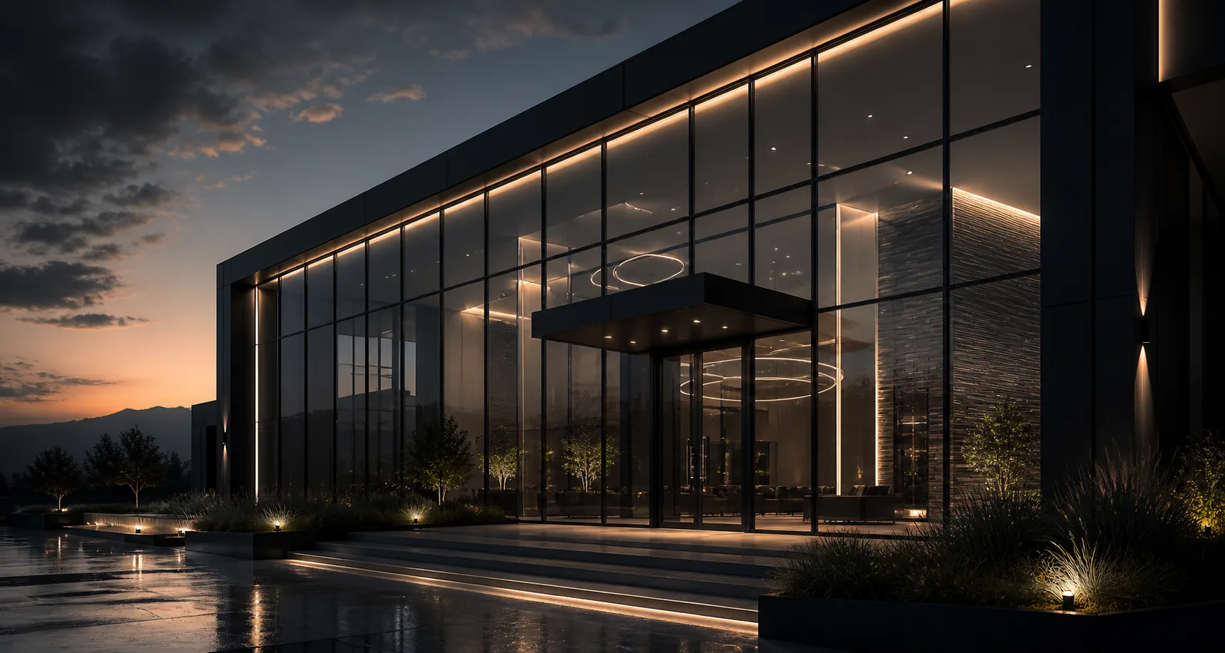 Fachada de cristal templado instalada en proyecto moderno