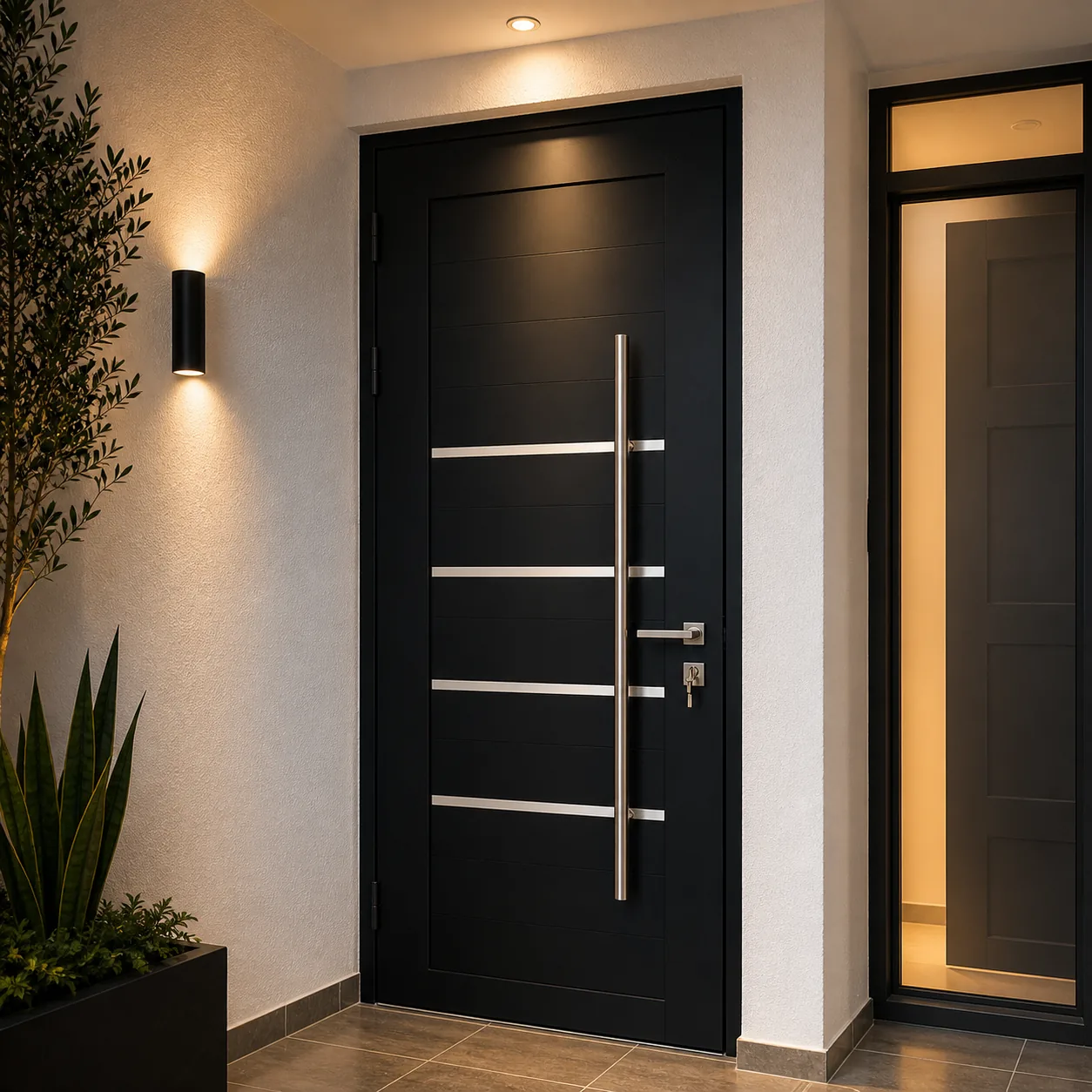 Puerta Española Serie 1400 de aluminio y cristal